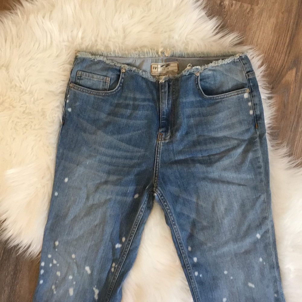 Free People Cropped Paint Splattered Denim - Picture 2 of 6